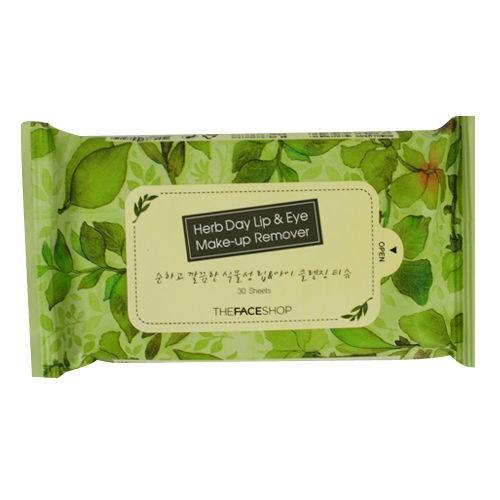 THE FACE SHOP Herb Day Lip &amp; Eye Make-up Remover Tissue